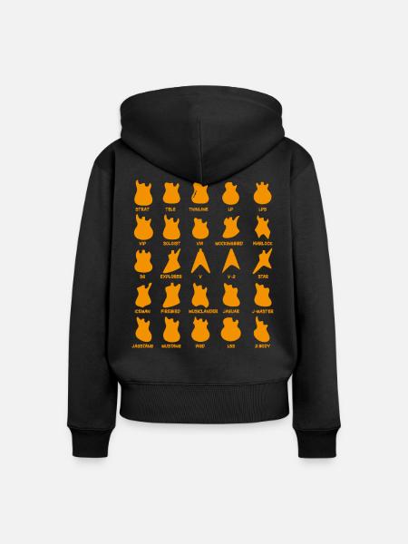 E-Gitarren-Formen - Frauen Premium Bio Zip Hoodie - Schwarz