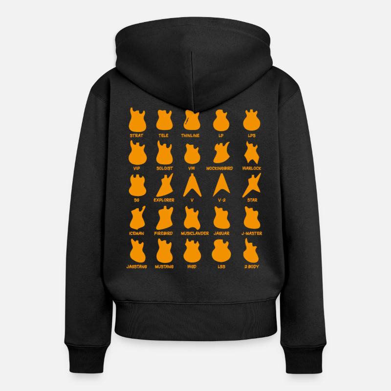 Formes de Guitares électriques - Sweat à capuche zippé Premium bio Femme - noir