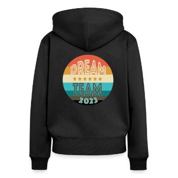 Dream Team - Women's Premium Organic Zip Hoodie - black - Back - Julia (174cm)