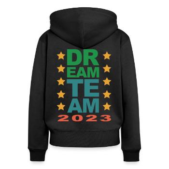 Dream Team 2023 - Women's Premium Organic Zip Hoodie - black - Back - Julia (174cm)