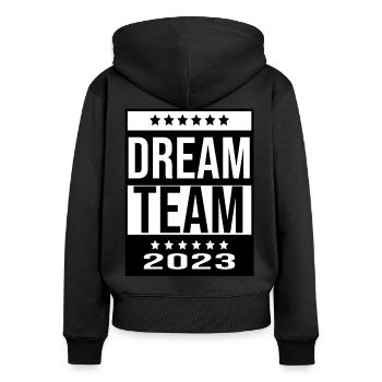 Dream Team 2023 - Women's Premium Organic Zip Hoodie - black - Back - Julia (174cm)