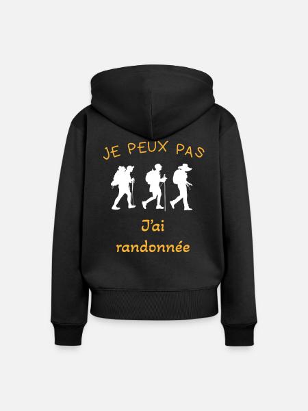 Wanderwanderer Geschenkidee - Frauen Premium Bio Zip Hoodie - Schwarz