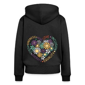 Autismus - Frauen Premium Bio Zip Hoodie - Schwarz - Hinten - Julia (174cm)