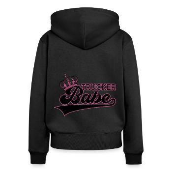 CAMIONNEUR BABE - Sweat à capuche zippé Premium bio Femme - noir - Dos - Julia (174cm)