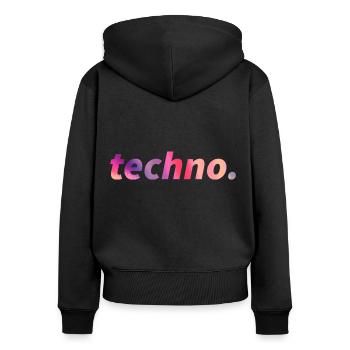 Techno Rave Festival Electro Music Raver - Women's Premium Organic Zip Hoodie - black - Back - Julia (174cm)