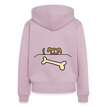 Bone Dog - Women's Premium Organic Zip Hoodie - dusky pink - Back - Julia (174cm)
