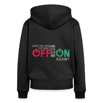 Computer Nerd Computer Scientist Repair Funny Geek - Women's Premium Organic Zip Hoodie - black - Back - Julia (174cm)