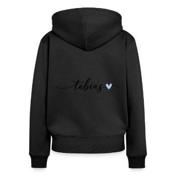 Tobias Name Kalligrafie Schrift - Frauen Premium Bio Zip Hoodie - Schwarz - Hinten - Julia (174cm)