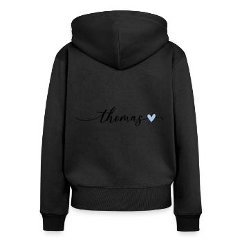 Thomas Name Calligraphy Font - Women's Premium Organic Zip Hoodie - black - Back - Julia (174cm)