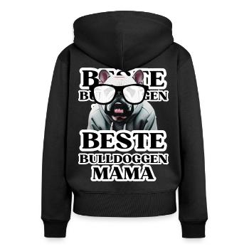 BESTE BULLDOGGEN Mama Hund BULLDOGGE Hunde - Frauen Premium Bio Zip Hoodie - Schwarz - Hinten - Julia (174cm)