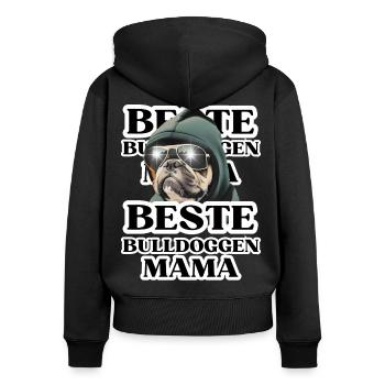 BESTE BULLDOGGEN Mama Hund BULLDOGGE Hunde - Frauen Premium Bio Zip Hoodie - Schwarz - Hinten - Julia (174cm)