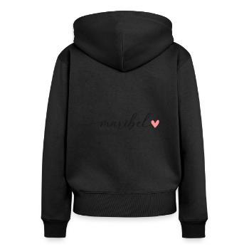 Maribel Name Kalligrafie Schrift - Frauen Premium Bio Zip Hoodie - Schwarz - Hinten - Julia (174cm)