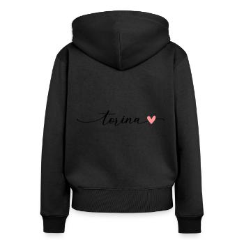 Torina Name Kalligrafie Schrift - Frauen Premium Bio Zip Hoodie - Schwarz - Hinten - Julia (174cm)