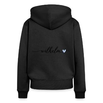Wilhelm Name Kalligrafie Schrift - Frauen Premium Bio Zip Hoodie - Schwarz - Hinten - Julia (174cm)