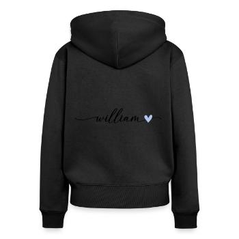 William Name Kalligrafie Schrift - Frauen Premium Bio Zip Hoodie - Schwarz - Hinten - Julia (174cm)