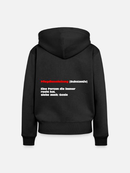 Pflegedienstleitung Krankenschwester Definition - Frauen Premium Bio Zip Hoodie - Schwarz