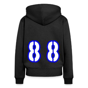 88 Symbole numérique - Sweat à capuche zippé Premium bio Femme - noir - Dos - Julia (174cm)