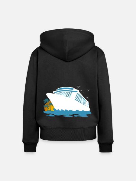 Kreuzfahrt, Kreuzfahrtschiff, Schiffsreise - Frauen Premium Bio Zip Hoodie - Schwarz