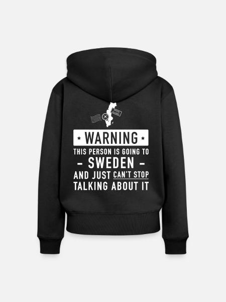 Schweden Typisches Feriengeschenk - Frauen Premium Bio Zip Hoodie - Schwarz