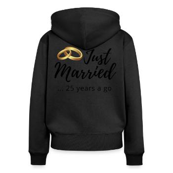 25th Wedding Anniversary - Women's Premium Organic Zip Hoodie - black - Back - Julia (174cm)