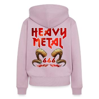 Heavy Metal 666 - Sweat à capuche zippé Premium bio Femme - rose poudré - Dos - Julia (174cm)