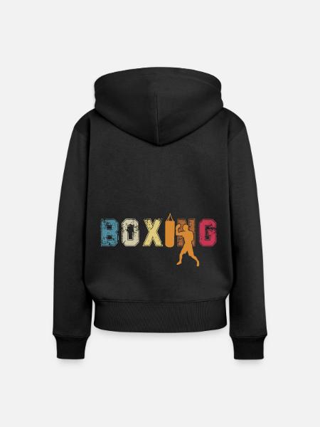 Boxen - Frauen Premium Bio Zip Hoodie - Schwarz