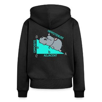 Hippoténuse math maths professeur de mathématiques blague - Sweat à capuche zippé Premium bio Femme - noir - Dos - Julia (174cm)