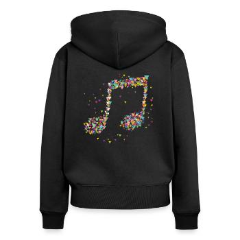 Music Notes Geometric Triangles Art Artist - Women's Premium Organic Zip Hoodie - black - Back - Julia (174cm)