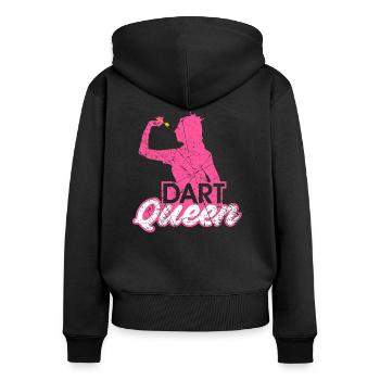 Dart Queen Dart Player Dart Queen Cadeau - Sweat à capuche zippé Premium bio Femme - noir - Dos - Julia (174cm)