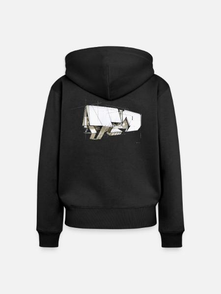 graphic sketch - Frauen Premium Bio Zip Hoodie - Schwarz