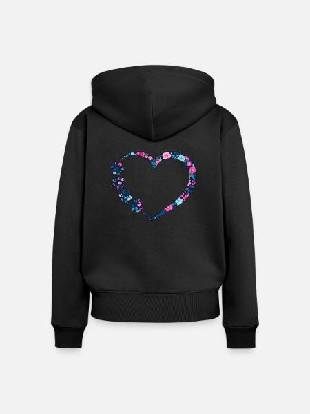 Pfote Katze Hund - Frauen Premium Bio Zip Hoodie - Schwarz