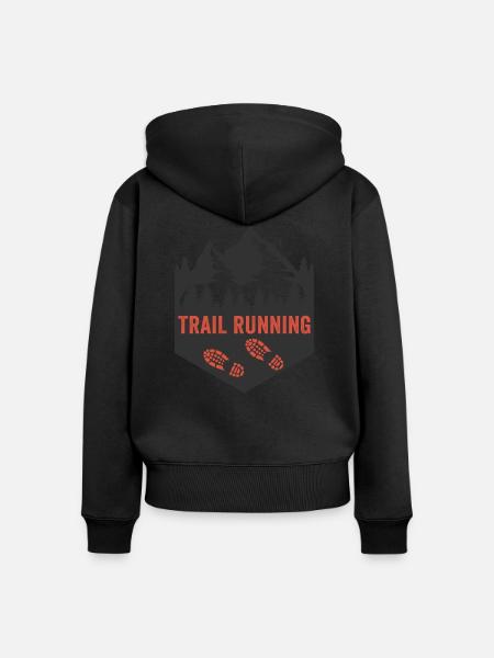 Trailrunning - Frauen Premium Bio Zip Hoodie - Schwarz
