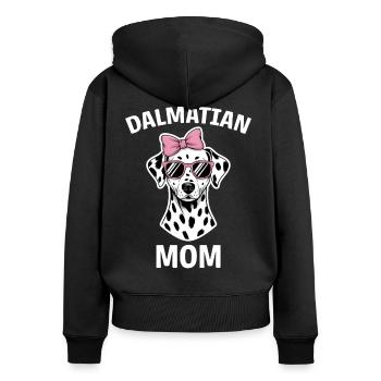 Dalmatien disant maman drôle cadeau dalmatien - Sweat à capuche zippé Premium bio Femme - noir - Dos - Julia (174cm)