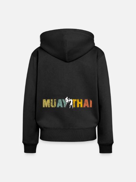 Muay Thai - Frauen Premium Bio Zip Hoodie - Schwarz