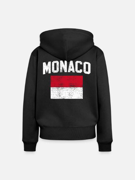 Monaco - Frauen Premium Bio Zip Hoodie - Schwarz