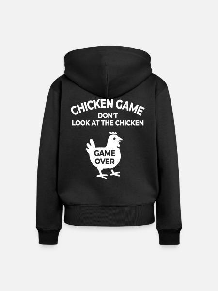 Huhn Cartoon - Chicken game - Frauen Premium Bio Zip Hoodie - Schwarz