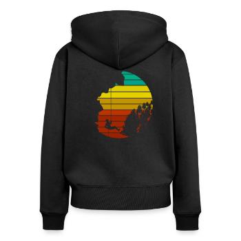 montée - Sweat à capuche zippé Premium bio Femme - noir - Dos - Julia (174cm)