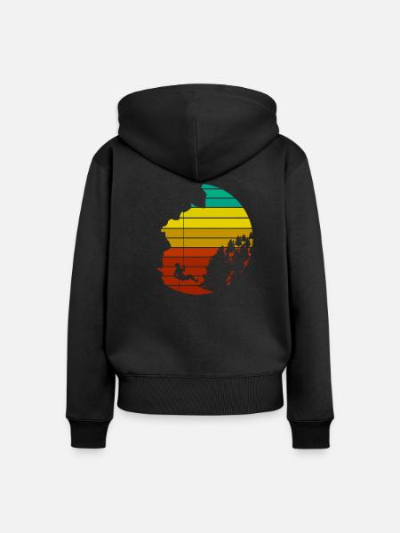 klettern - Frauen Premium Bio Zip Hoodie - Schwarz