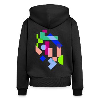 Kunst - Frauen Premium Bio Zip Hoodie - Schwarz - Hinten - Julia (174cm)