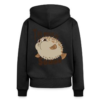Soda Addict - Women's Premium Organic Zip Hoodie - black - Back - Julia (174cm)