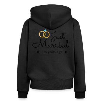 25th Wedding Anniversary - Women's Premium Organic Zip Hoodie - black - Back - Julia (174cm)