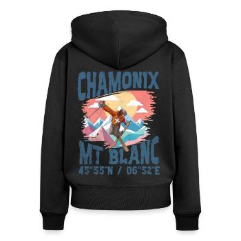 Chamonix freestyle blc - Women's Premium Organic Zip Hoodie - black - Back - Julia (174cm)