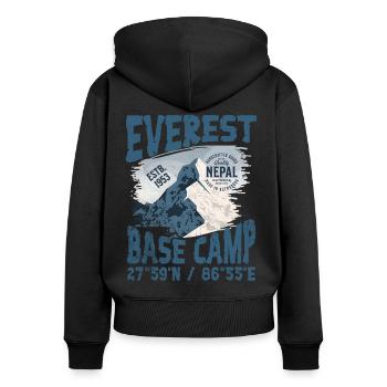 Everest Base Camp Nepal Copy - Sweat à capuche zippé Premium bio Femme - noir - Dos - Julia (174cm)