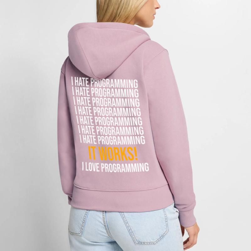 Coder Developer Programmer Coding IT Computer Women's Premium Organic Zip Hoodie