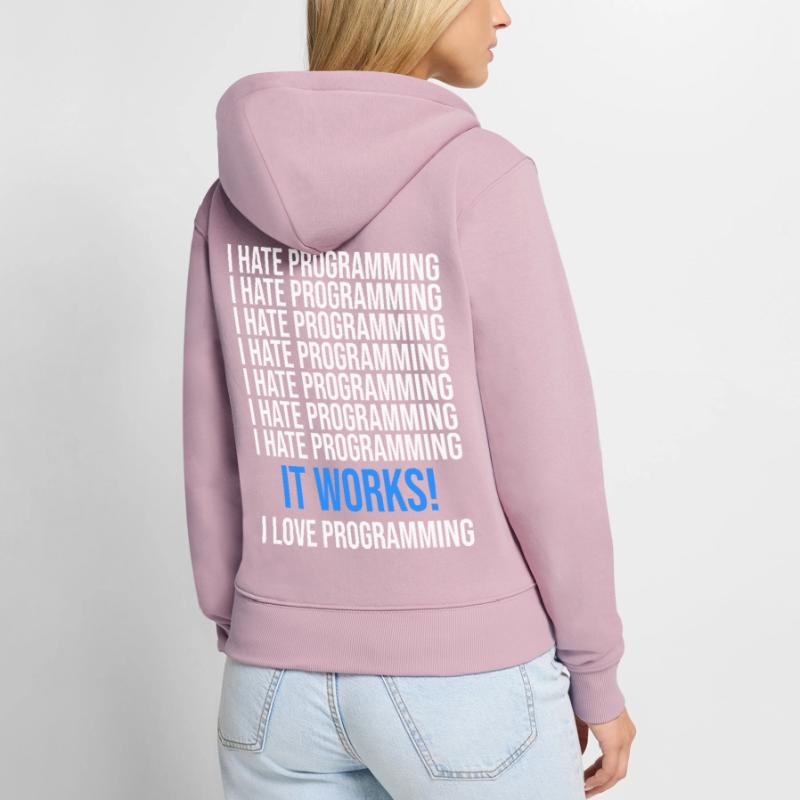 Coder Developer Programmer Coding IT Computer Women's Premium Organic Zip Hoodie