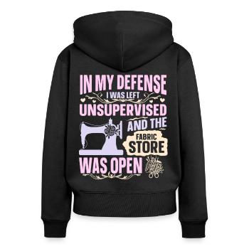 sew - Women's Premium Organic Zip Hoodie - black - Back - Julia (174cm)