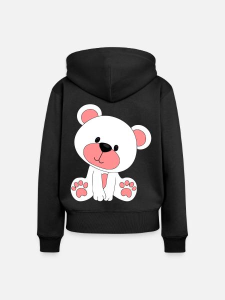 Teddybär - Frauen Premium Bio Zip Hoodie - Schwarz