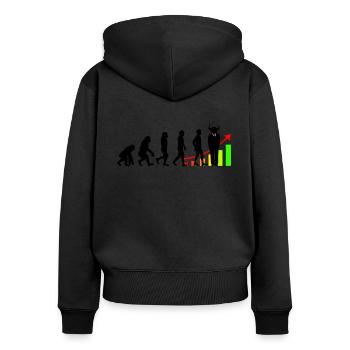 Bullish Stocks Crypto Bulls Exchange - Women's Premium Organic Zip Hoodie - black - Back - Julia (174cm)