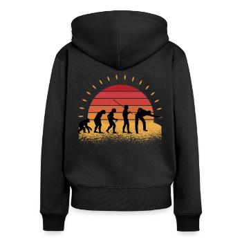 Retro Snooker - Frauen Premium Bio Zip Hoodie - Schwarz - Hinten - Julia (174cm)