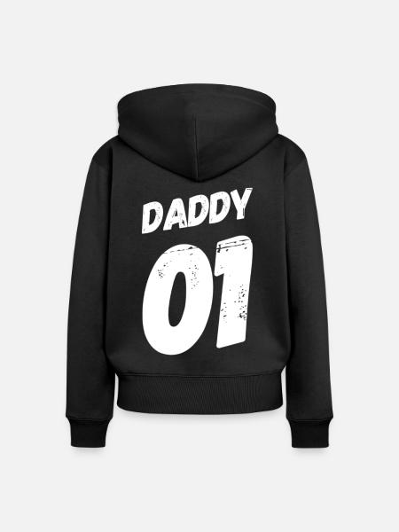 daddy 01 - Frauen Premium Bio Zip Hoodie - Schwarz